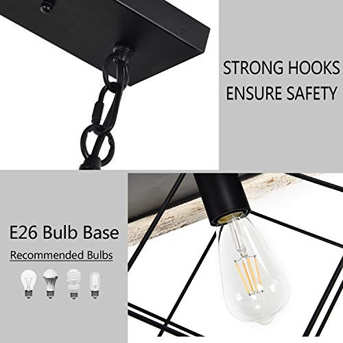 Farmhouse Rectangular Chandelier Rustic, 5-Lights Kitchen Island White5Light