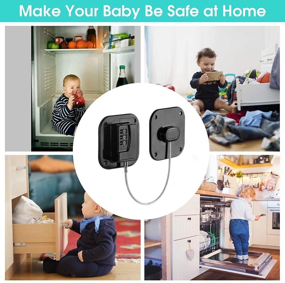 2 Pack Refrigerator Lock - Heavy Duty Combination Fridge Lock, /Baby Proofing...