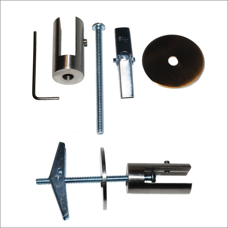 Optical Display - Wallmount Single Stainless Steel Shelf Standoff