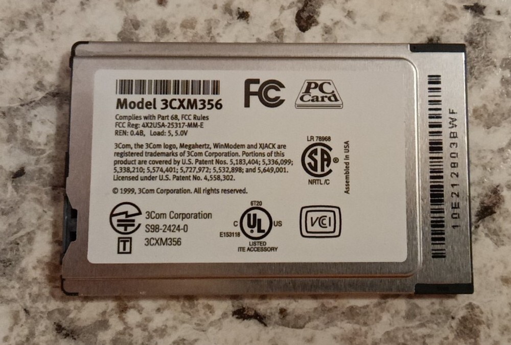 3Com 3CXM356 Megahertz 56K WinModem PC Card
