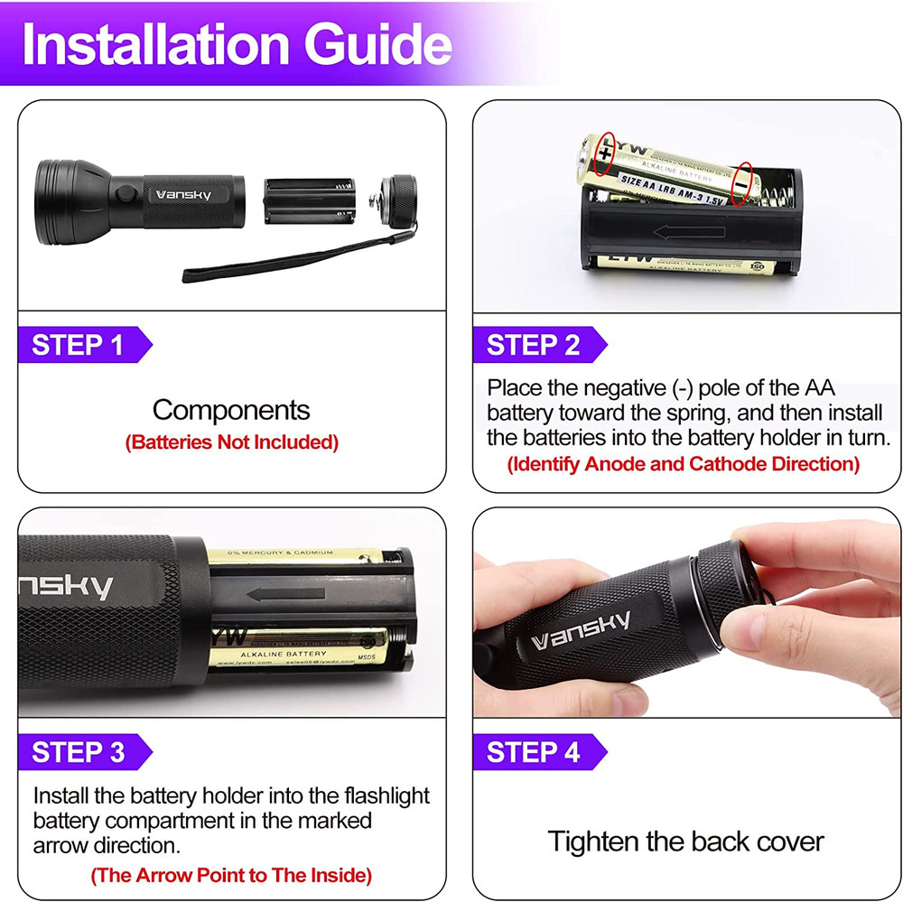 UV Flashlight Black Light, 51 LED Blacklight Pet Urine Detector