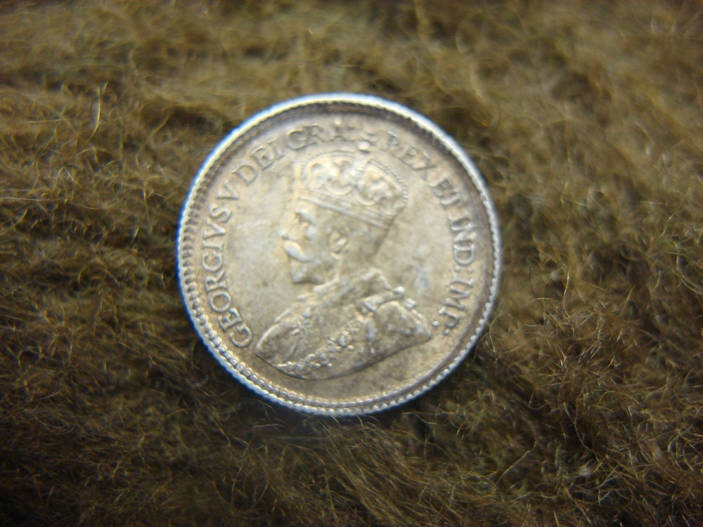 1920 - CANADA 5 CENT PC. - HIGH END KING GEORGE V SERIES SILVER