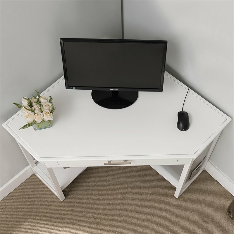 Leick Corner Computer Desk in White