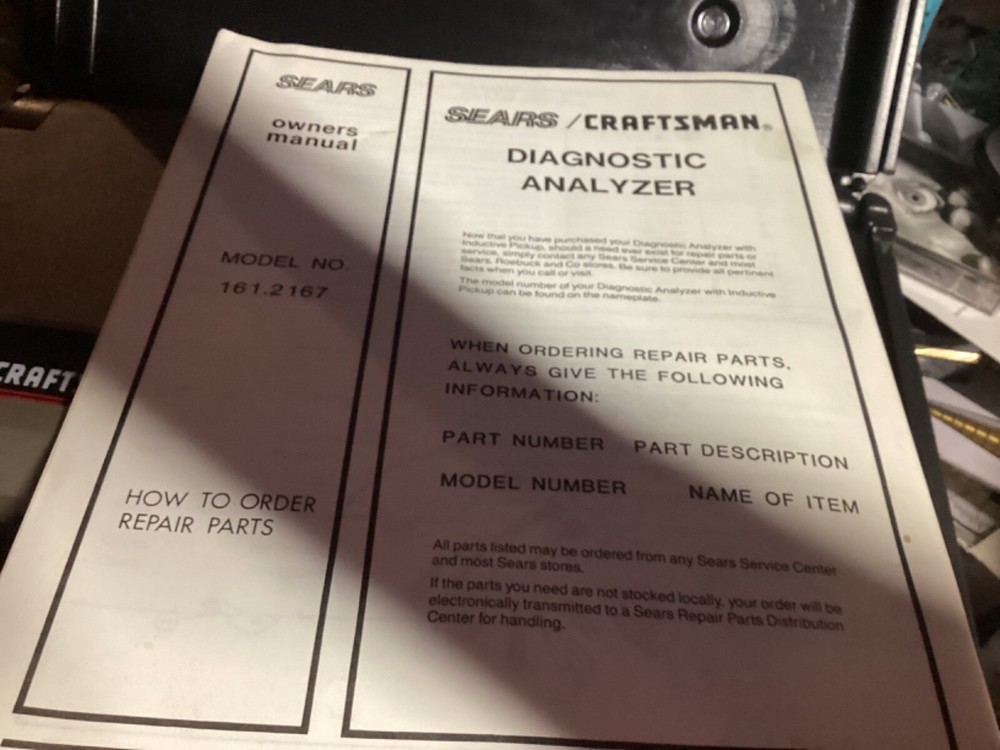 Sear/Craftsman Diagnostic Analyzer model 161.2167