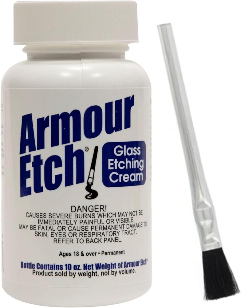 10 oz. Armour Etch Glass Etching Cream with Application Brush