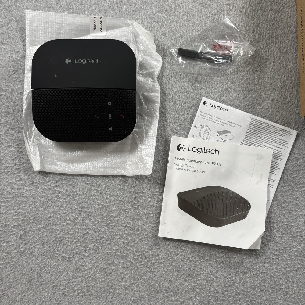 Logitech P710e Mobile Conferencing Speakerphone Bluetooth with Soft Case and BOX