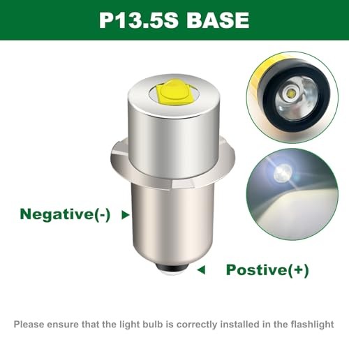 LED Flashlight Replacement Bulb, 3W DC 3-12V for 2-8 Cell C/D 3-12v