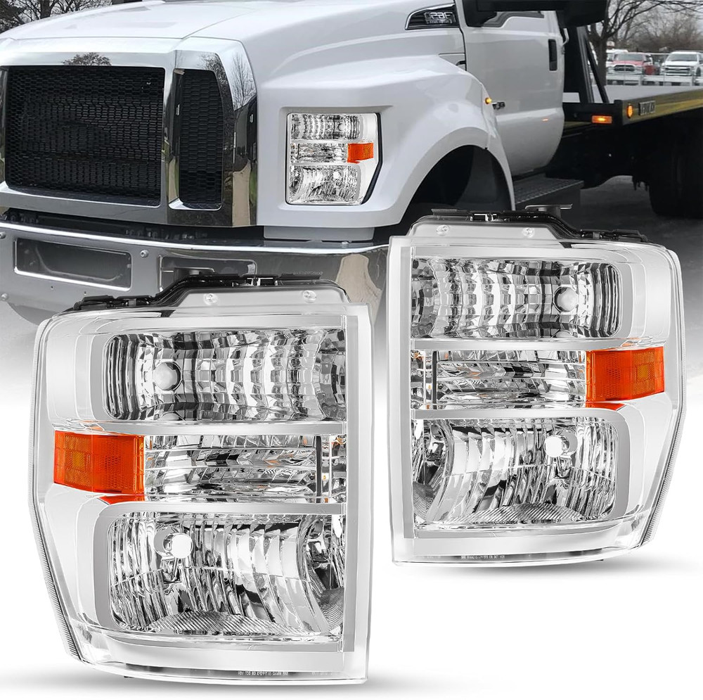 Aero Style Headlight Assembly Replacement for 2008 to 2014 Ford Econoline Van E1
