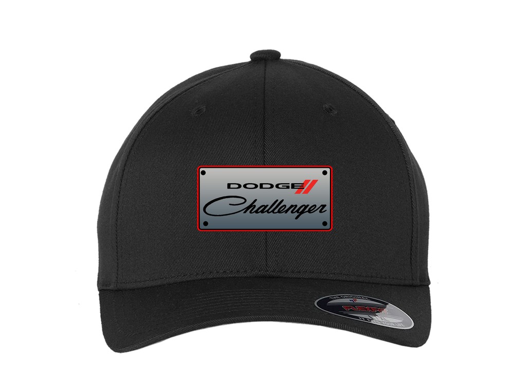 Dodge Challenger Embroidered Patch Flexfit Style Black Hat Cap Official Licensed