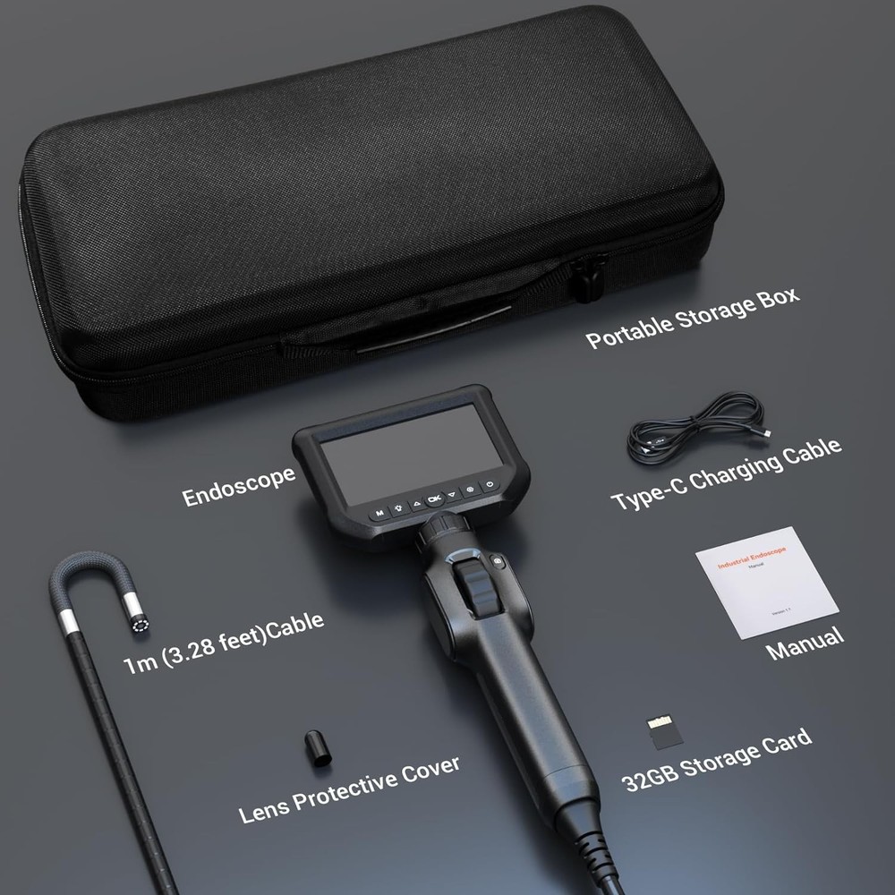 Two-Way Articulating Borescope Camera with Light Endoscope Inspection Camera