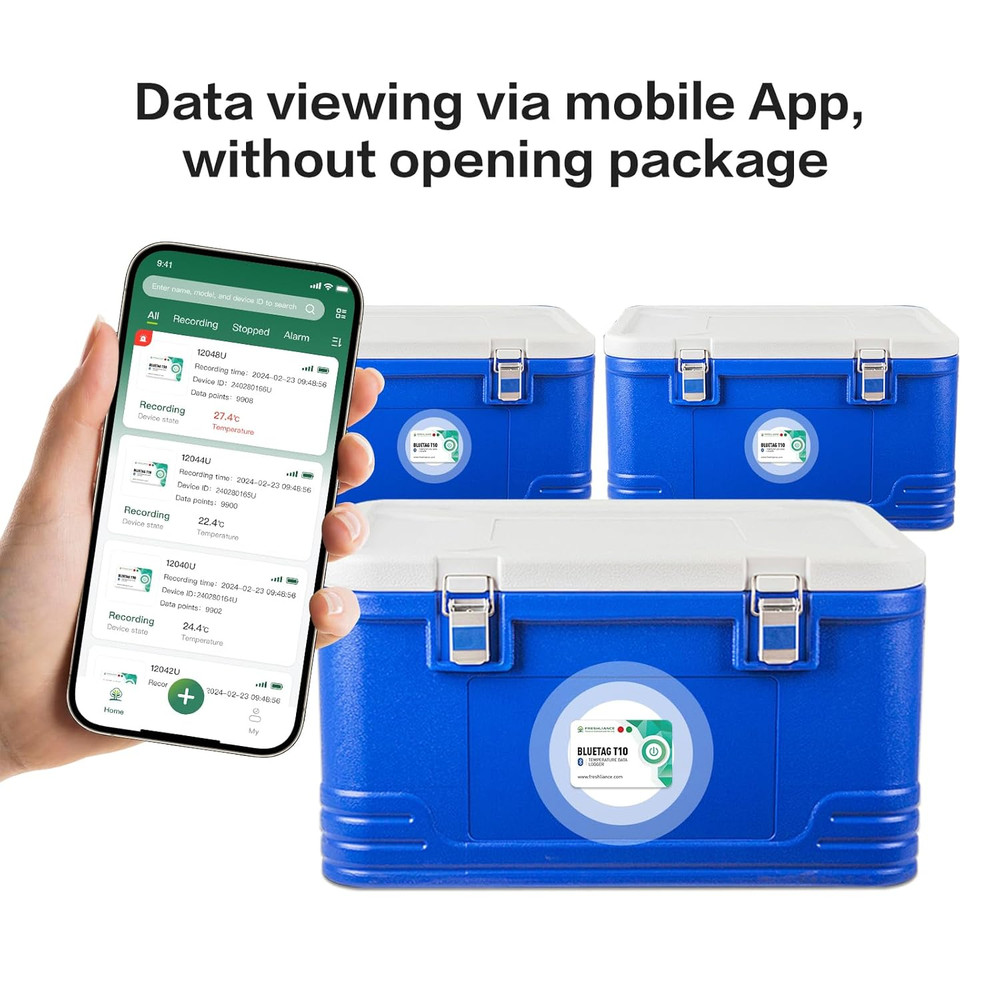 10-Pack Bluetooth Temperature Data Loggers for Refrigerators & Freezers