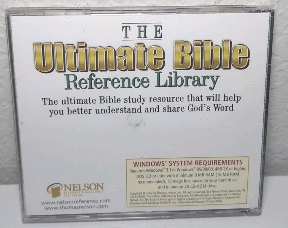 THE ULTIMATE BIBLE REFERENCE LIBRARY QUICK START GUIDE 2 DISC CD PC CD-ROM B271