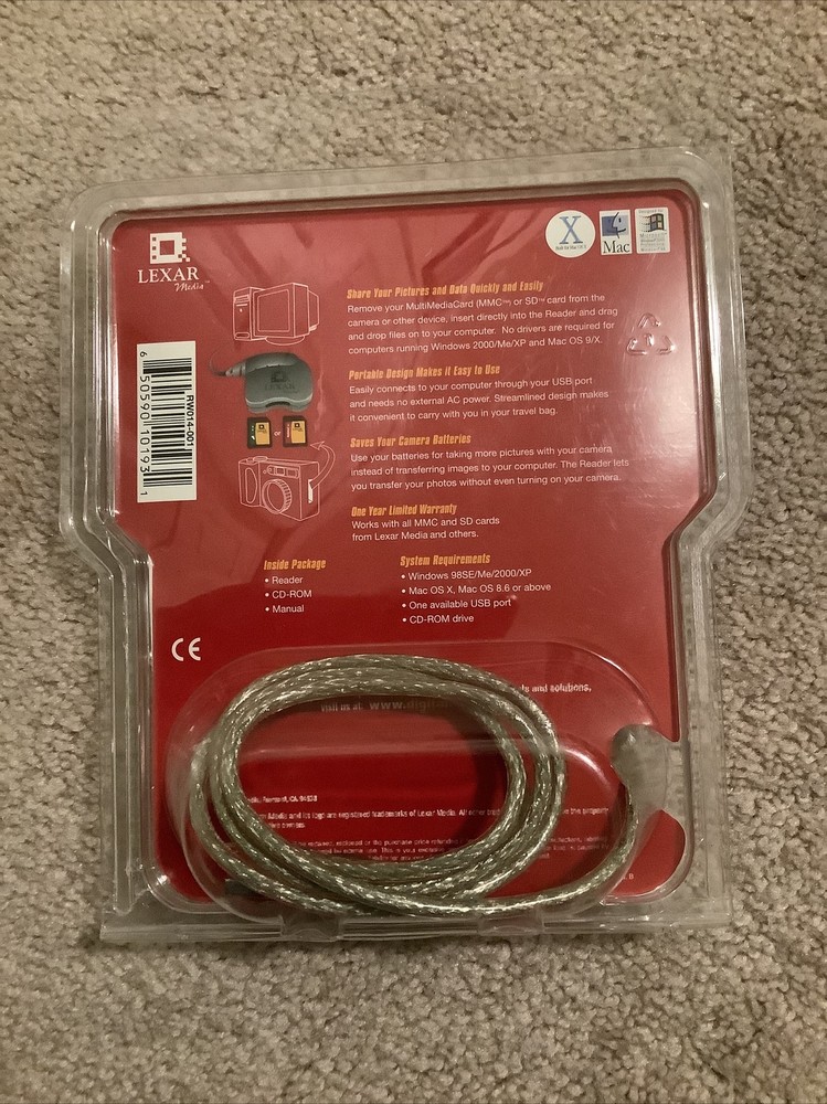 Lexar USB Card Reader For MMC and SD For Apple MAC/Windows PC