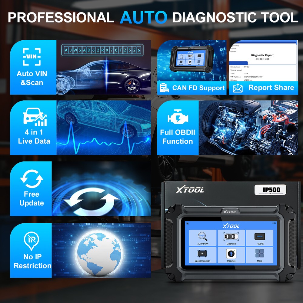 2024 XTOOL IP500 For BMW All System Scan Tool E.CU Coding 23+ Services CAN FD