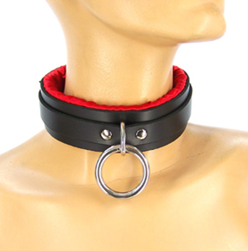 Locking Red Satin Padded Collar by Axovus