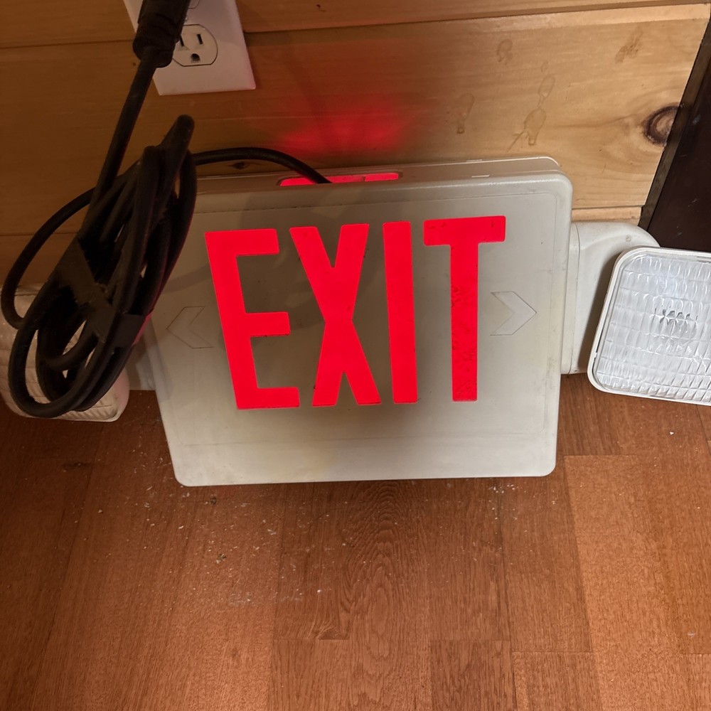 Exit Light With 110 Cord Attached Can Be Plugged Into Outlet Read Description