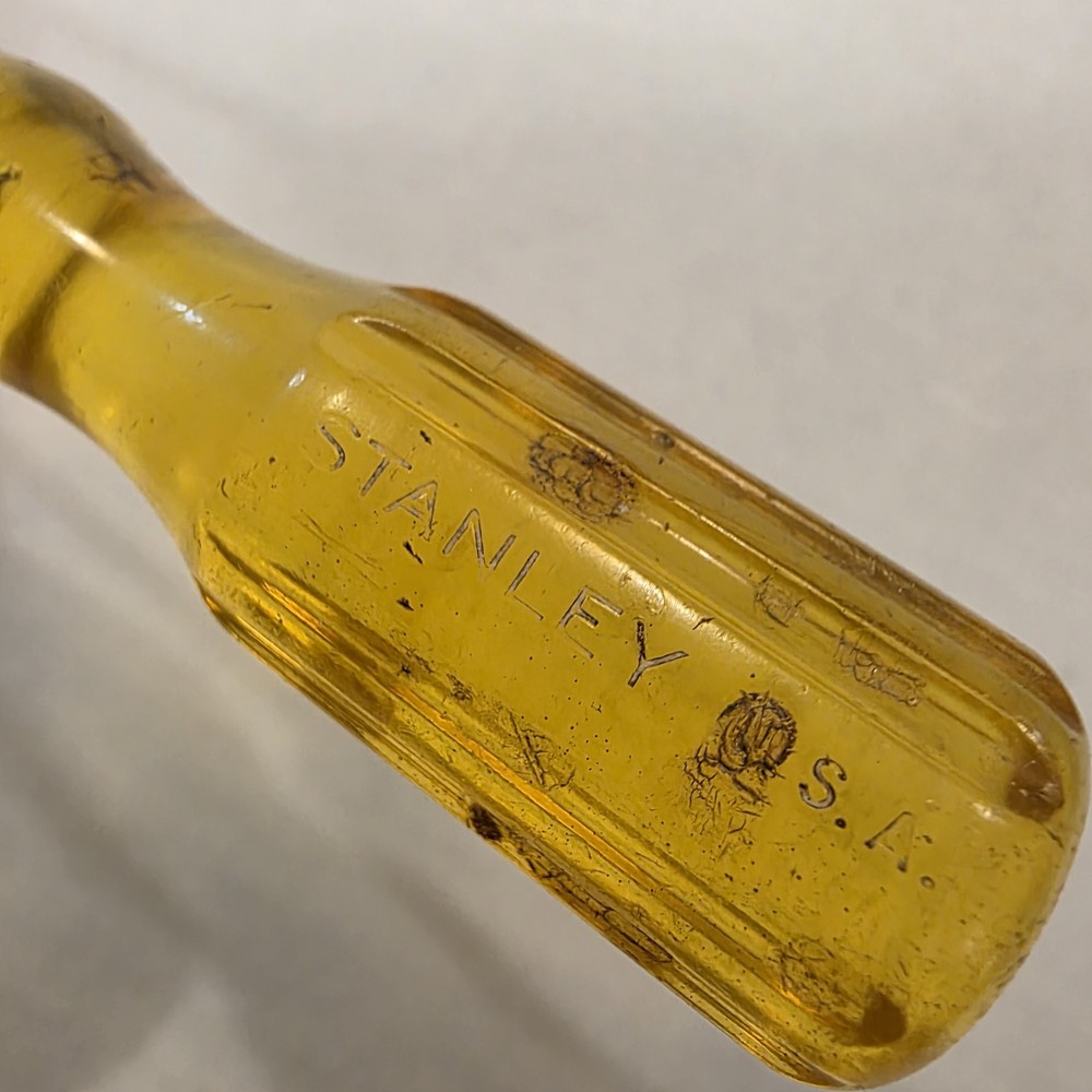 Stanley Flat Slotted Screwdriver USA Small Yellow
