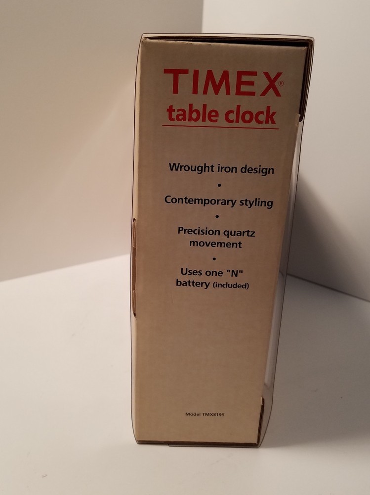 Timex Table Clock Wrought Iron Motorcycle New In Package