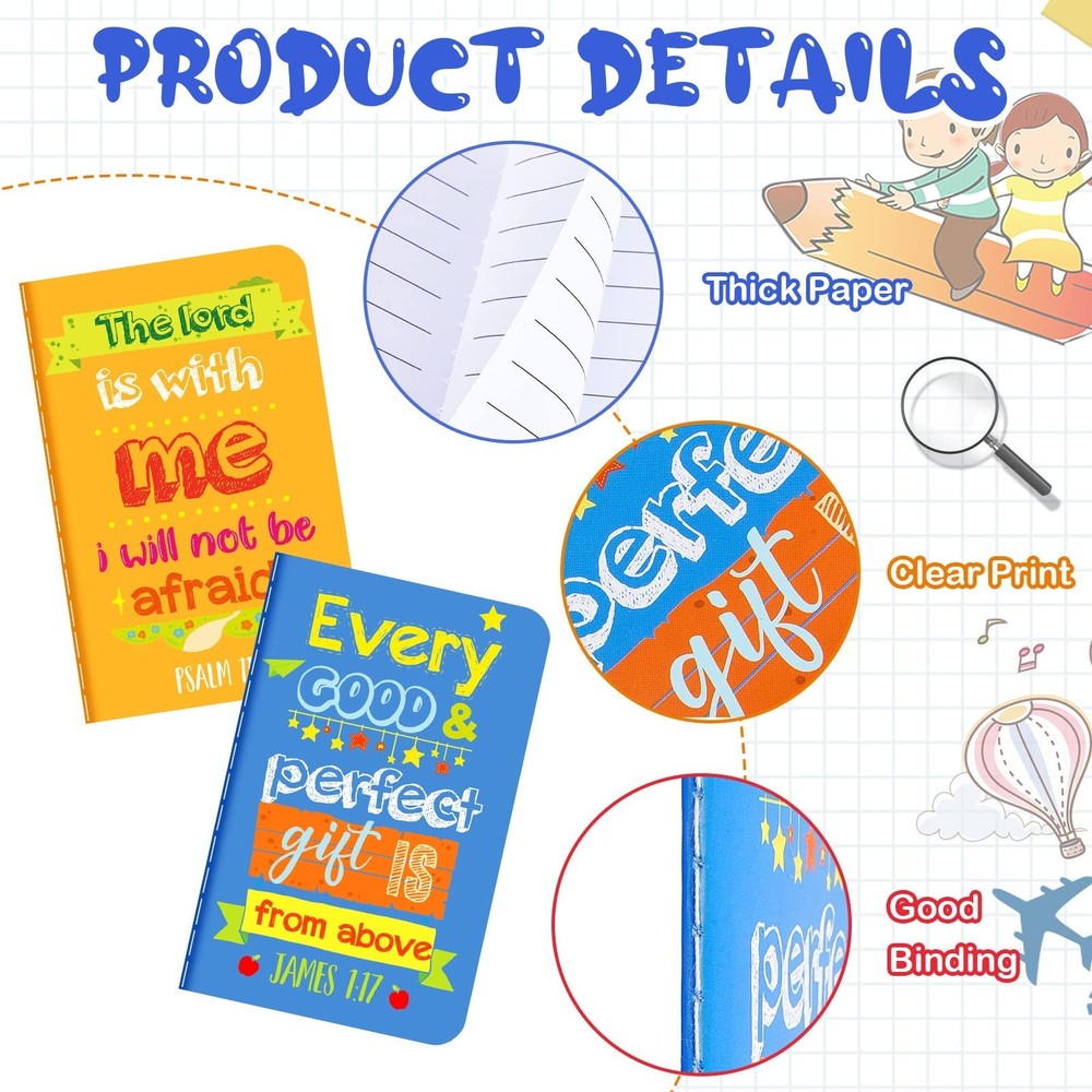 Gueevin 24 Pack Inspirational Notepads Mini Christian Motivational Notebooks ...