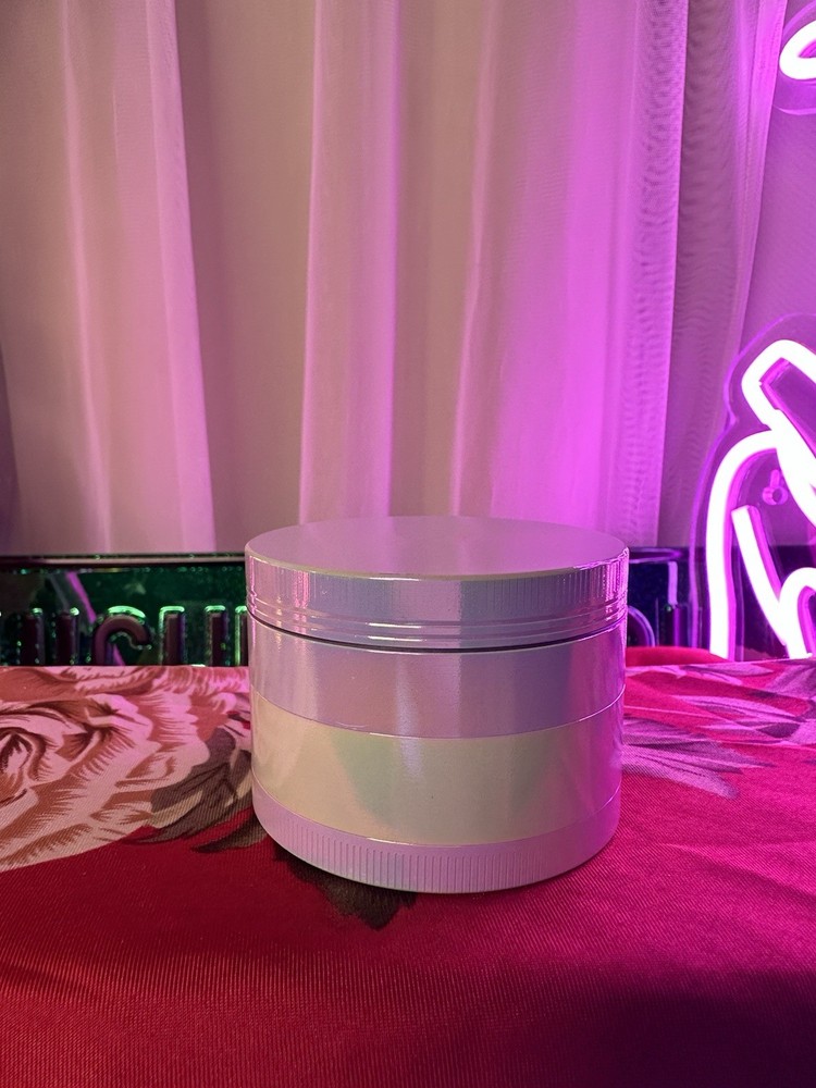 Large 2.5" Silver Gradient Metal Herb Grinder - 4 Layer Ships From US