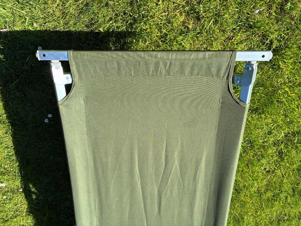 British Army Issue Folding Cotbed complete with Zipped Carry Bag.