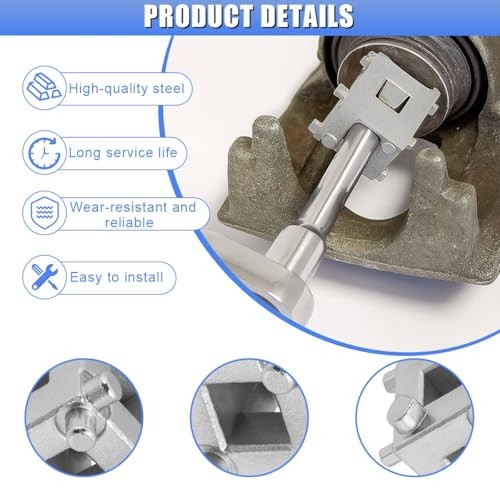 Car Cube Brake Caliper Compression Tool, 3/8'' Steel Brake Piston Remover