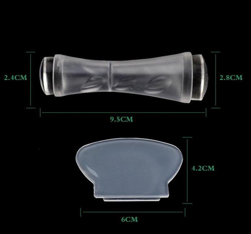 Nail Art Stamper Manicure Jelly Silicone Stamper & Scraper Transfer Tool Kit