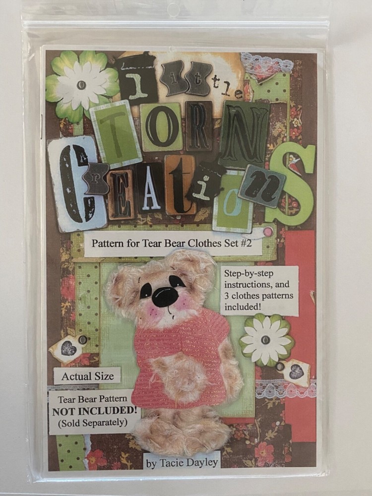 Little Torn Creations Paper Crafts Patterns - Bear Bunny Monkey Tiger Kitty Chic