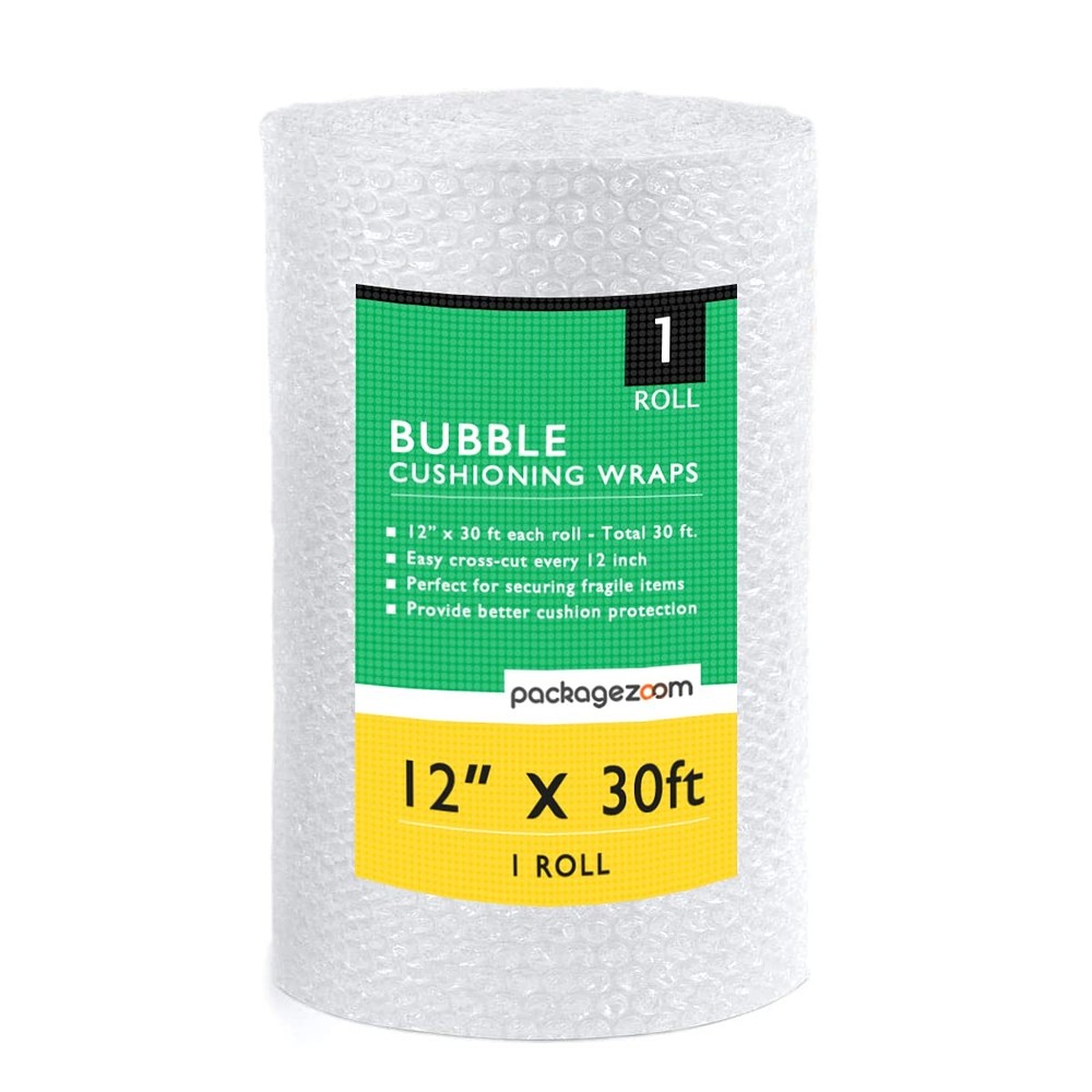 12 inch x 30 ft Bubble Cushioning Wrap, Perforated Every 12" Protective Packi...