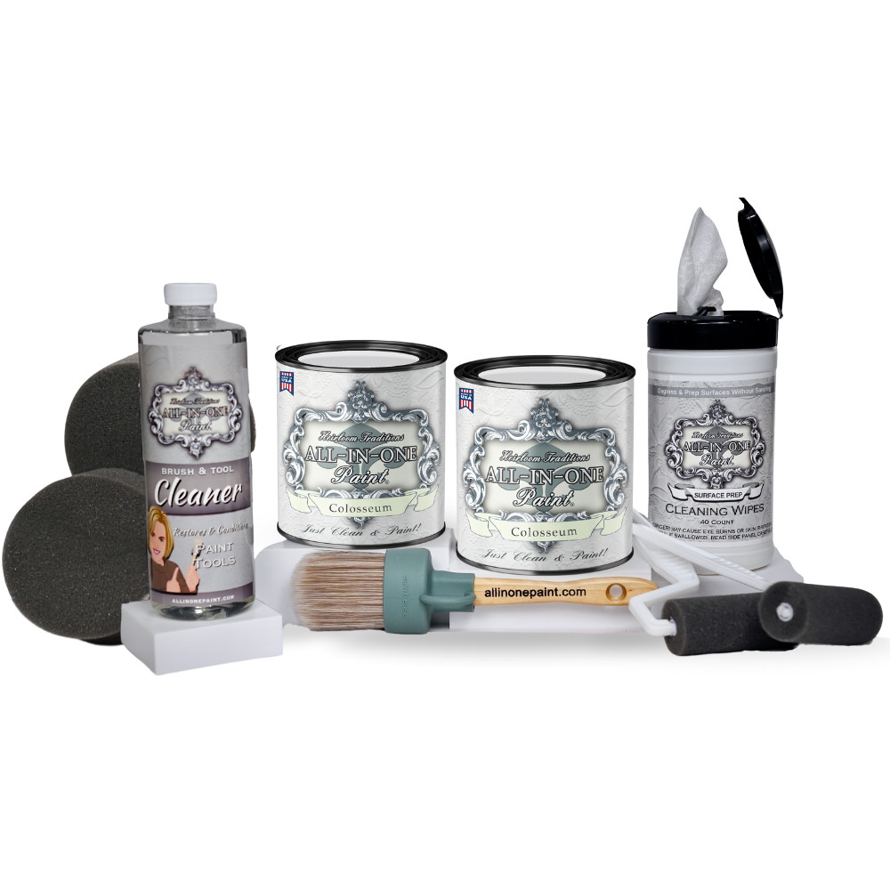 ALL-IN-ONE Paint 2 Quart Cabinet Paint Bundle - Colosseum