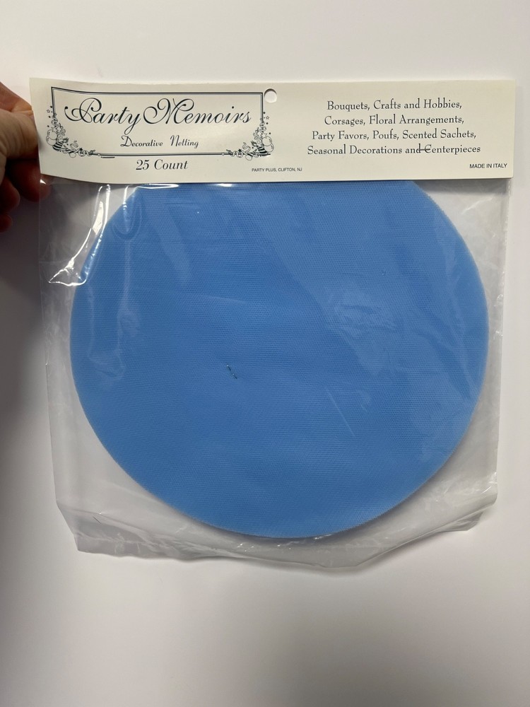 Circle Tulle Netting, Light Blue, pack of 25