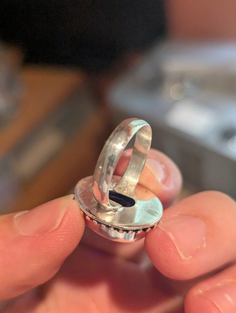 Blue Sapphire Oval Ring Size 9