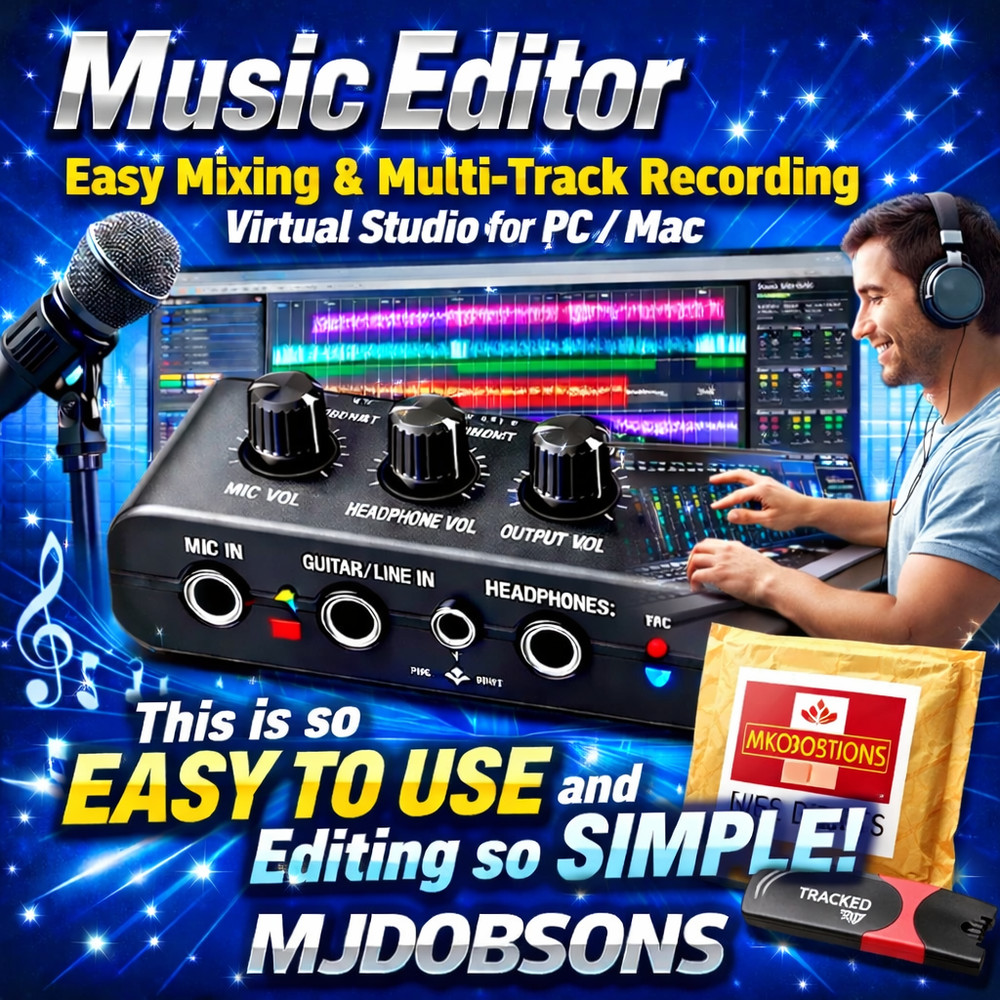 Music Editor USB | Easy Mixing, Multi-Track Recording  Virtual Studio for PC/Mac