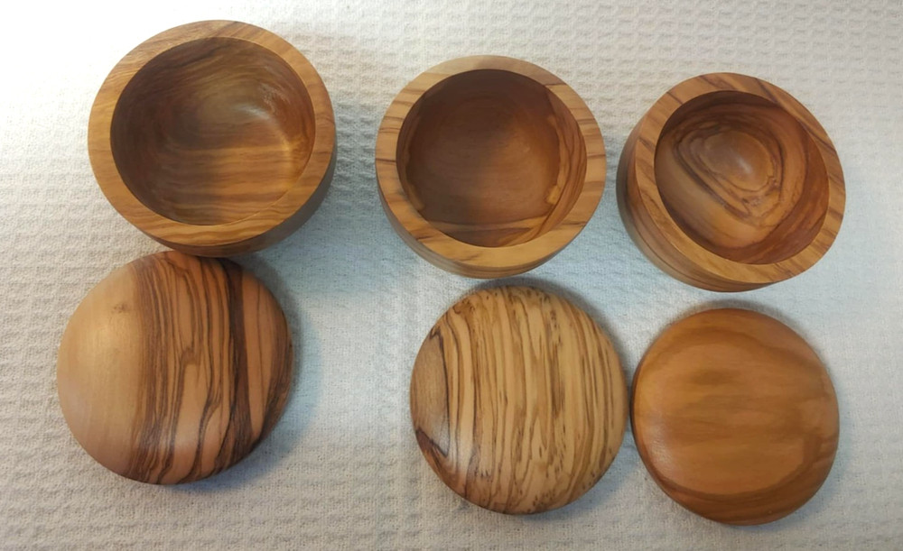3 Swissmar wood salt keepers