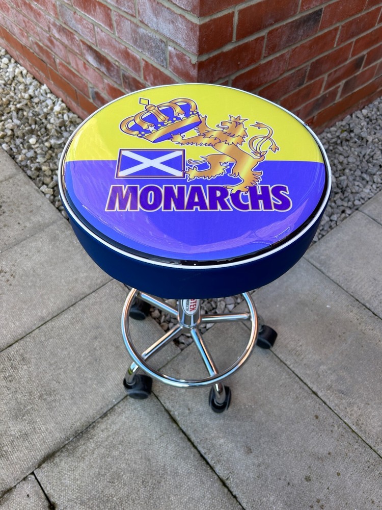 Edinburgh Monarchs speedway Workshop/bar-stool w swivel seat