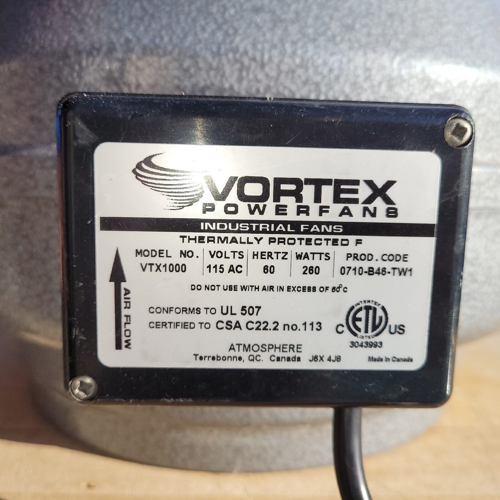 VORTEX POWERFANS 10" MODEL # VTX1000