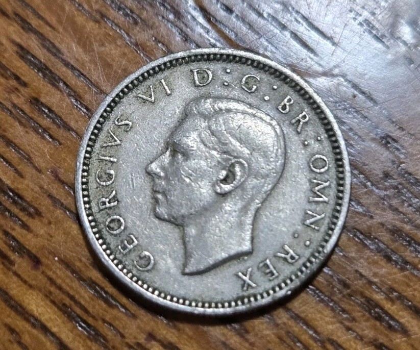 British sixpence coin