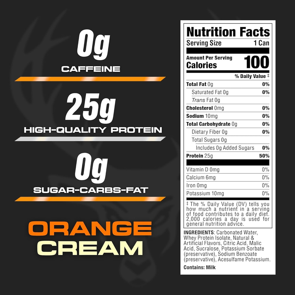 Lightly Carbonated Protein Soda | 25G Whey Isolate - Zero Sugar, Low Calorie, Ca