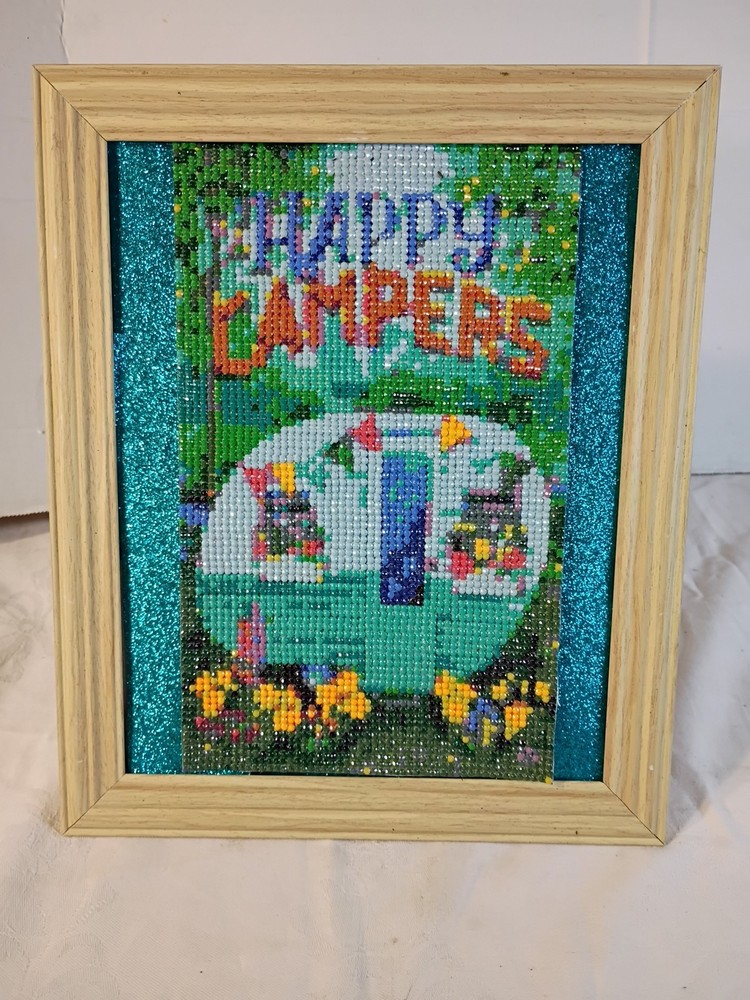 Happy Camper Framed Diamond Art 8x10. A-17