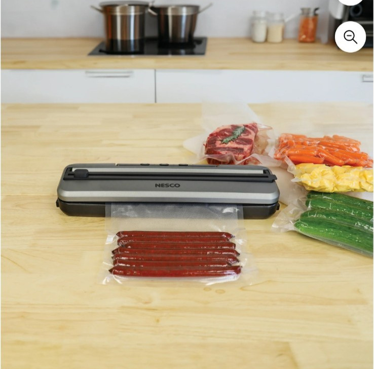 Nesco Space-Saving Vacuum Sealer Machine, Automatic One-Touch Food Sealer...