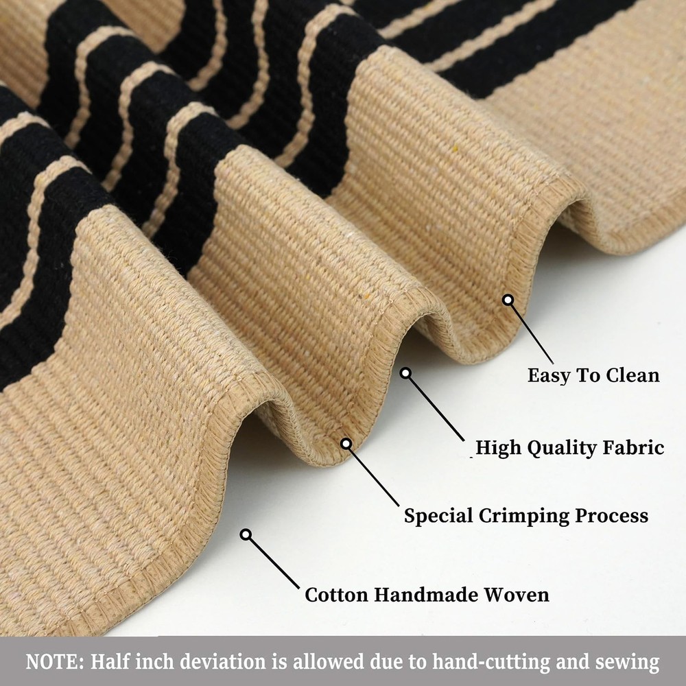 KILOCOCO Striped Rug 3'X5' 3' x 5' (Rectangular), Brown and Black Stripe