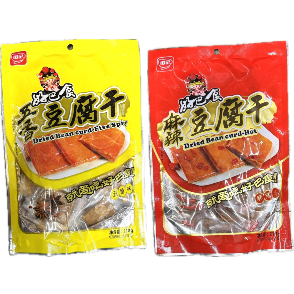 1 Pack Dried Bean Curd Snack Tofu Selection - 7.68oz - Individually Wrapped