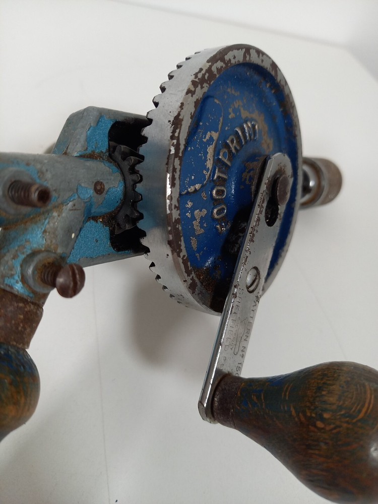 Vintage Footprint Sheffield England Hand Drill