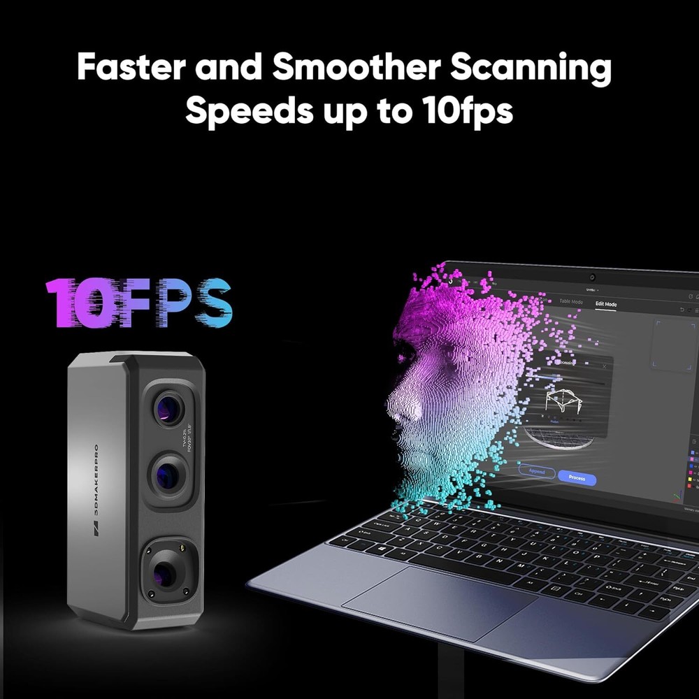 3DMakerpro Portable 3D Scanner For 3D-Printing 0.02mm Accuracy 10FPS Seal Lite