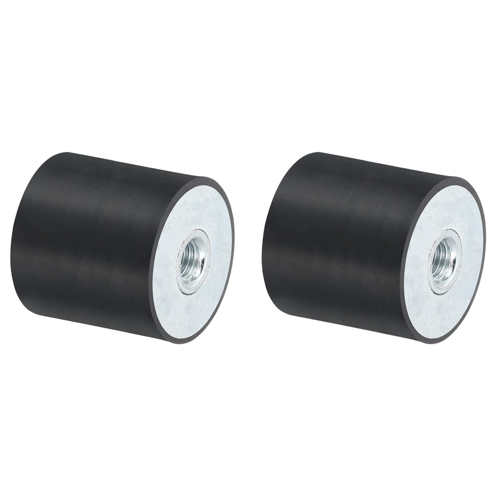 40 x 40mm M10 Thread Female Rubber Mounts Silent Block Base Block 2Pcs