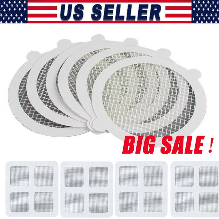 Disposable Floor Drain Sticker Bathroom Patch Anti-Blocking Filter -4"x4"
