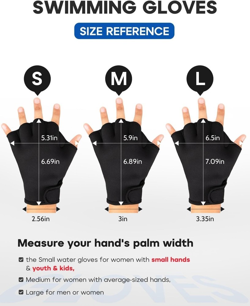 Large Size Webbed Swim Gloves with Adjustable Closure for Enhanced Performance