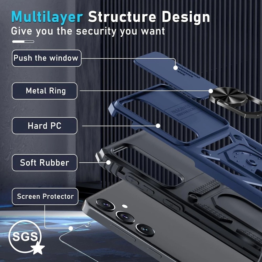 For Samsung Galaxy S25 Case with Shockproof Protective Cover & Screen Protector
