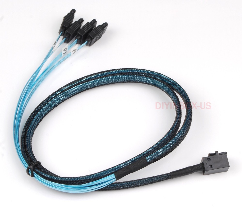 6G Internal MiniSAS HD SFF-8643 to 4 SATA 7pin Hard Disk Data Server Raid Cable
