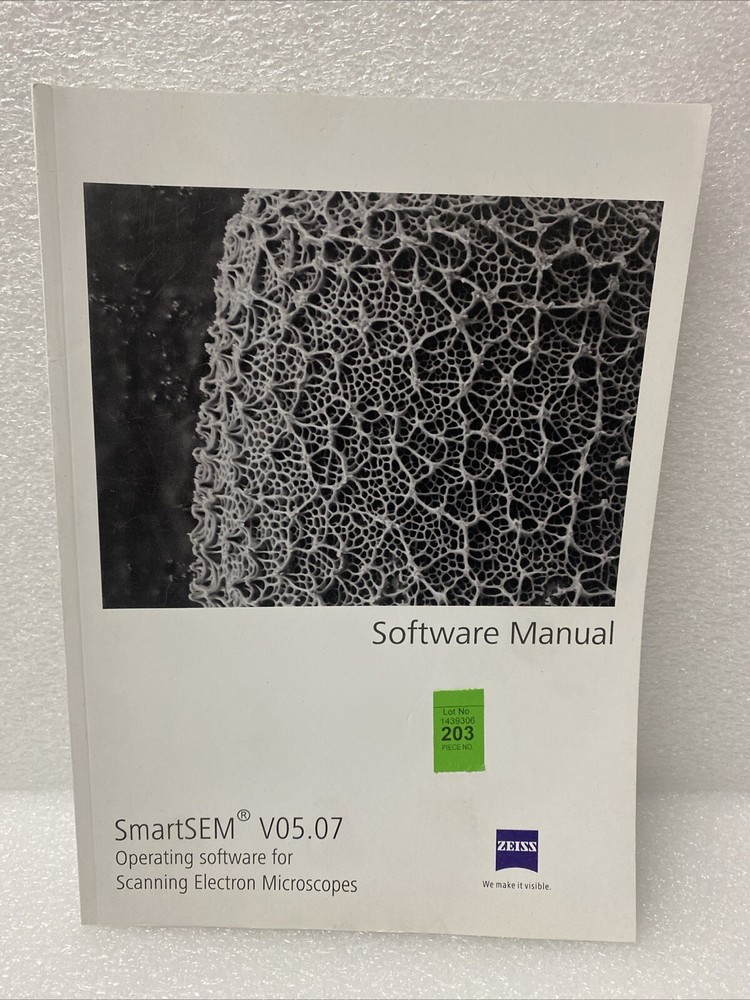 Zeus’s Software Manual Smart SEM V05.07 Operating Software For Scanning Electron